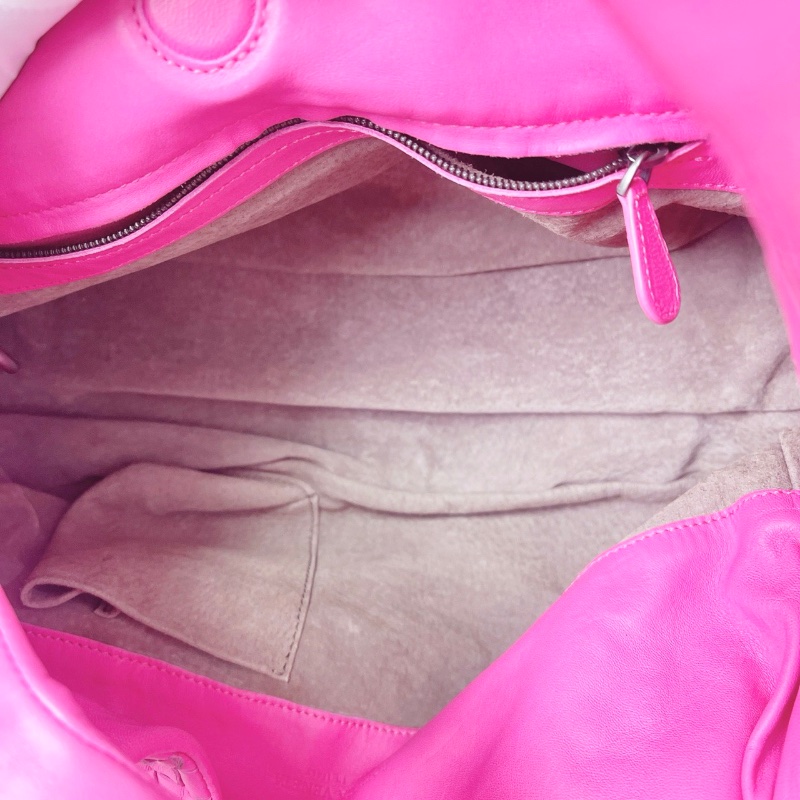 BV粉色編織腋下包 30×20×15cm 98新配件塵袋-2