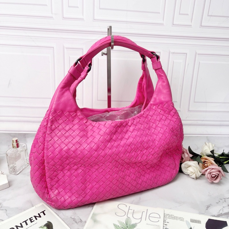 BV粉色編織腋下包 30×20×15cm 98新配件塵袋-3