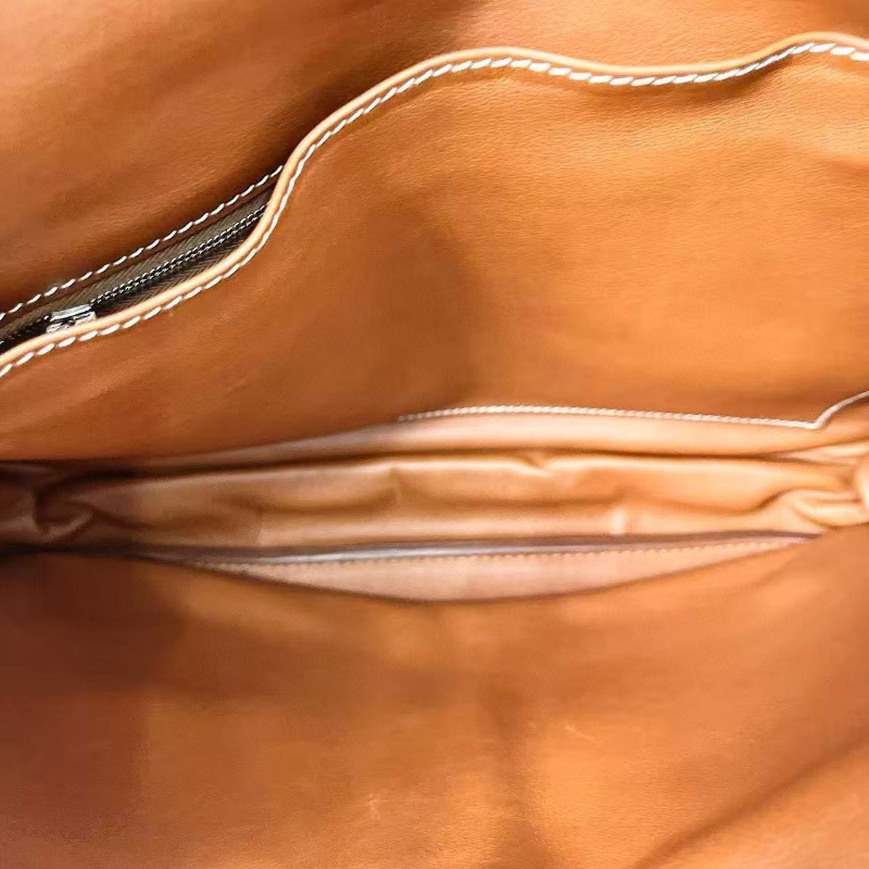 Hermes Barda美式棕色全皮雙兜翻蓋郵差斜背包33×24×6 98新配件塵袋-1