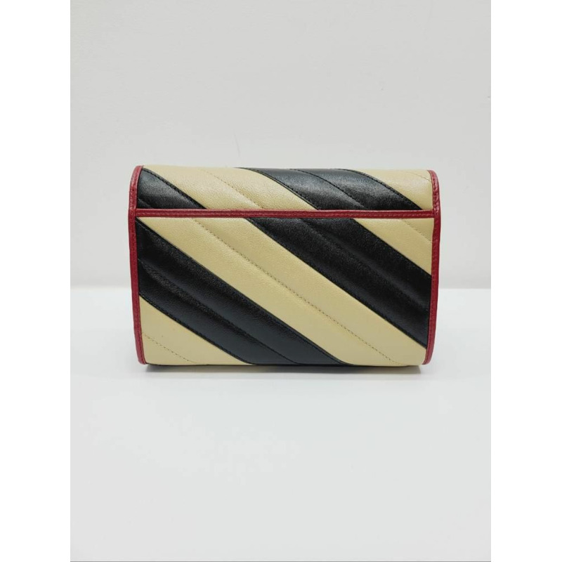 【包稅】GUCCI GG Marmont 多色條紋鏈條單肩包-5