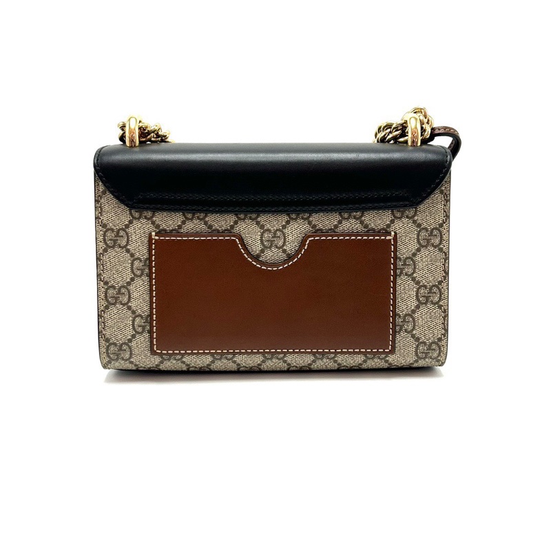 GUCCI 拼色金扣Padlock系列月光寶盒鏈條包20*13*8 98新配件塵袋-6