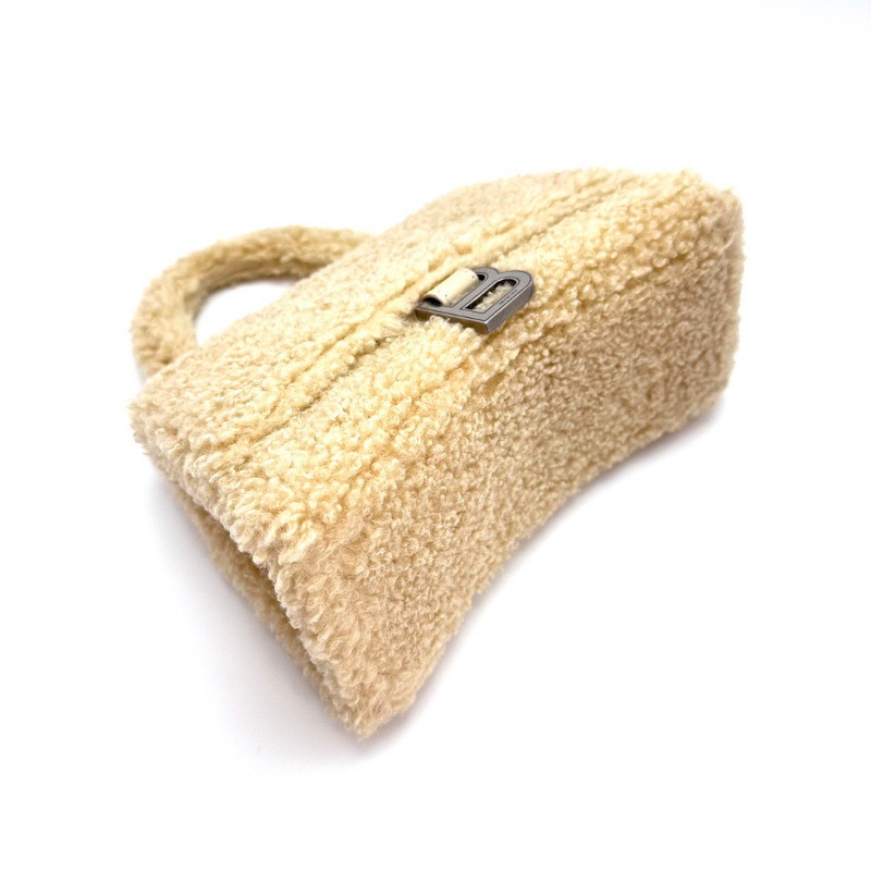 BALENCIAGA Hourglass系列毛絨肩背斜背包沙漏包24*16*11 98新配件塵袋-5