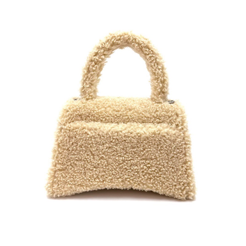 BALENCIAGA Hourglass系列毛絨肩背斜背包沙漏包24*16*11 98新配件塵袋-6