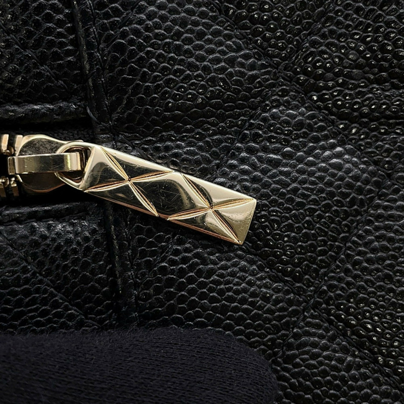 香奈兒鏈條化妝包 小號絎縫可可標誌魚子醬皮 AP2503 香奈兒肩包 黑色-10