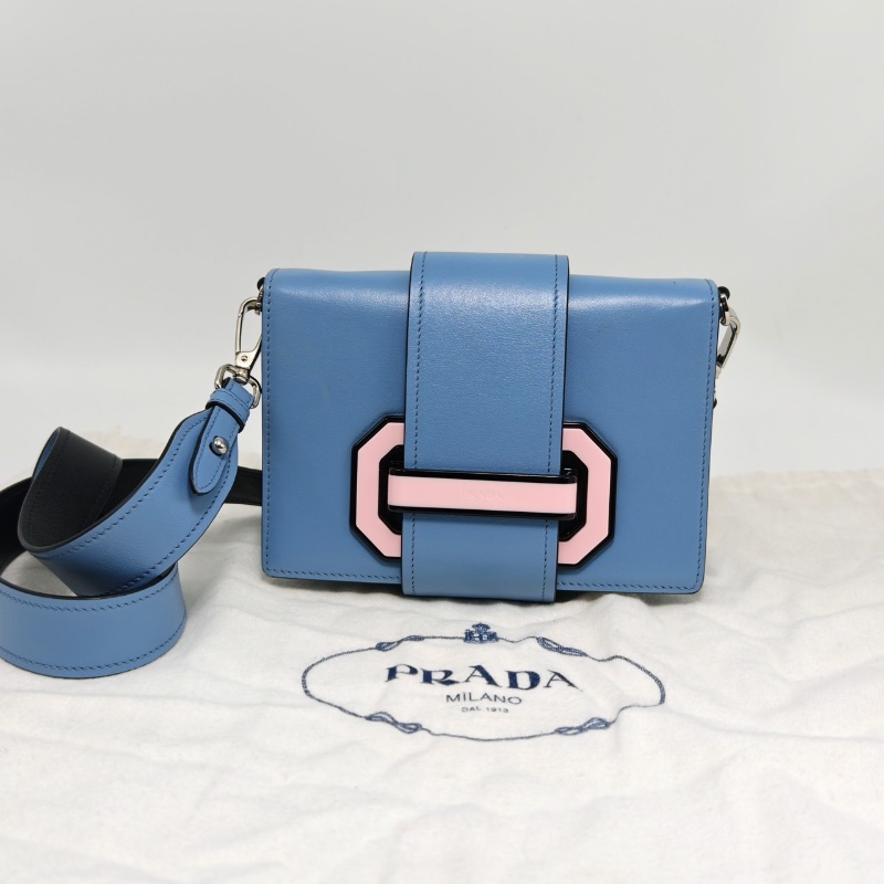 PRADA Ribbon 系列   牛皮肩背斜背舌頭包20*14*6 98新配件塵袋-1