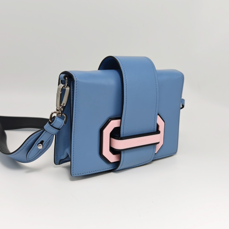 PRADA Ribbon 系列   牛皮肩背斜背舌頭包20*14*6 98新配件塵袋-2