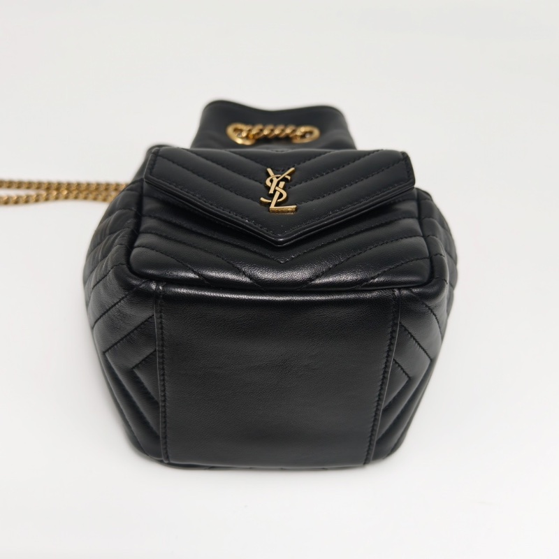 YSL 黑金肩背斜背水桶包12*17*10 98新配件塵袋購證-4