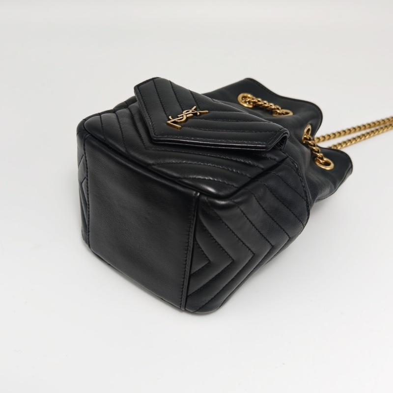 YSL 黑金肩背斜背水桶包12*17*10 98新配件塵袋購證-5