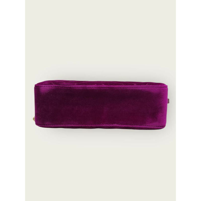 【包稅】GUCCI 紫色 GG Marmont 天鵝絨馬特拉塞凸紋小號肩包-5