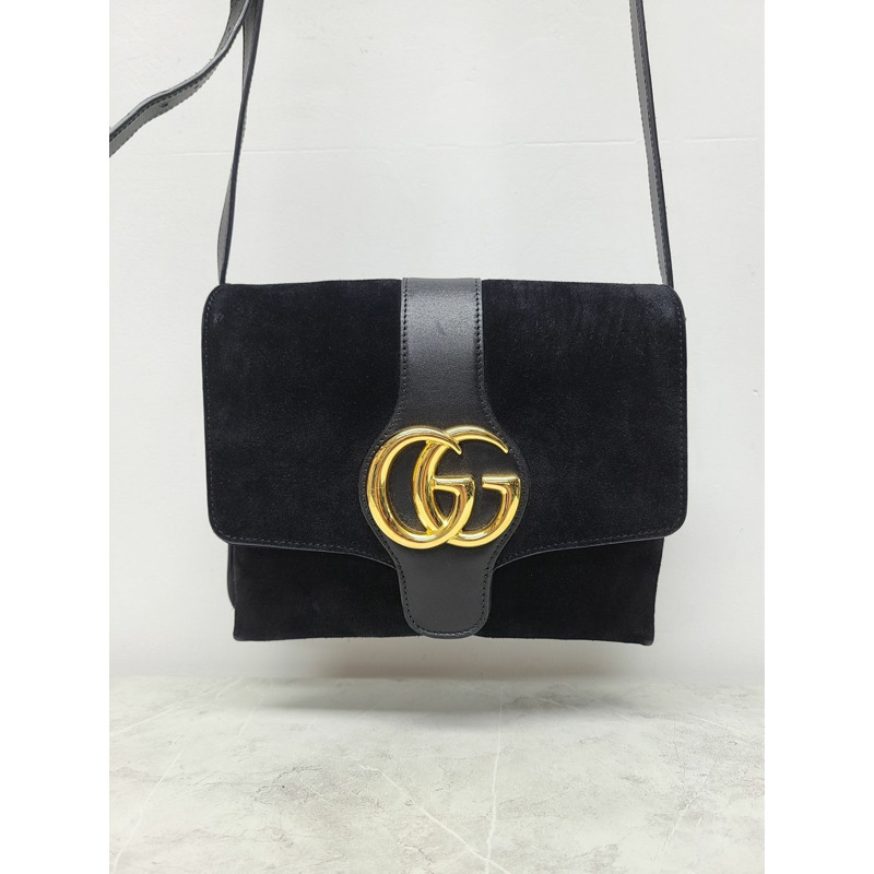 【包稅】GUCCI 黑色 GG 麂皮 Ali 單肩包-0