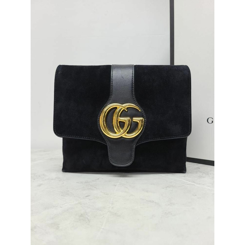 【包稅】GUCCI 黑色 GG 麂皮 Ali 單肩包-2