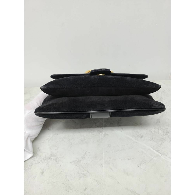 【包稅】GUCCI 黑色 GG 麂皮 Ali 單肩包-5