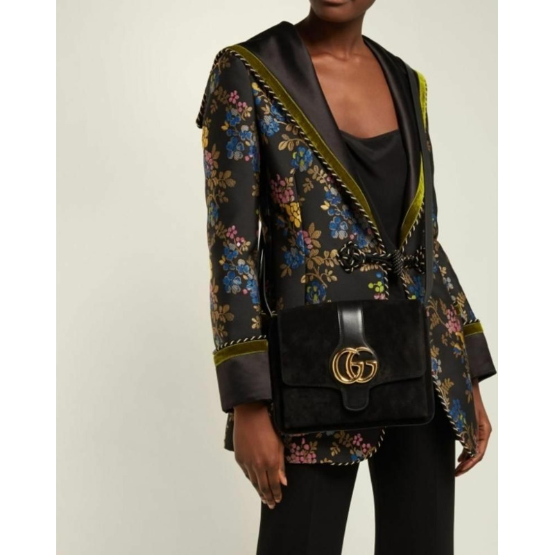 【包稅】GUCCI 黑色 GG 麂皮 Ali 單肩包-6