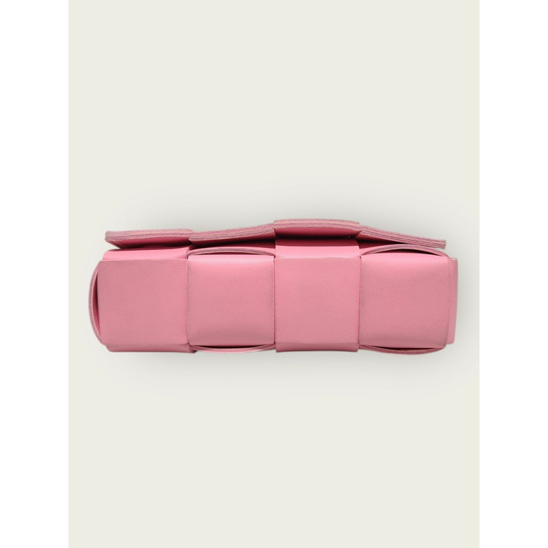 【包稅】BOTTEGA VENETA 粉紅絲帶小卡帶腰包-5
