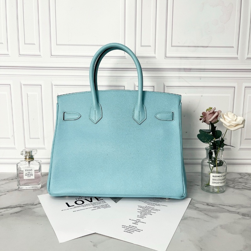 Hermes Birkin30藍手提包Tiffany藍色epsom皮30×15×21 99新鎖鑰匙塵袋-5