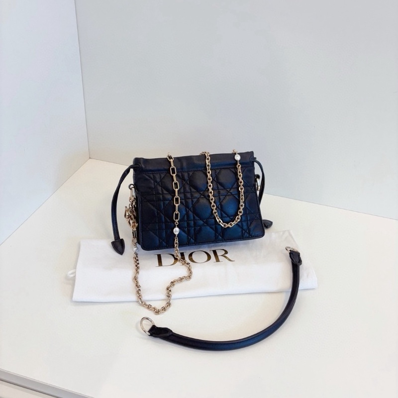 Dior 黑金Milly小福袋鏈條包 19*14  99新配件塵袋-1