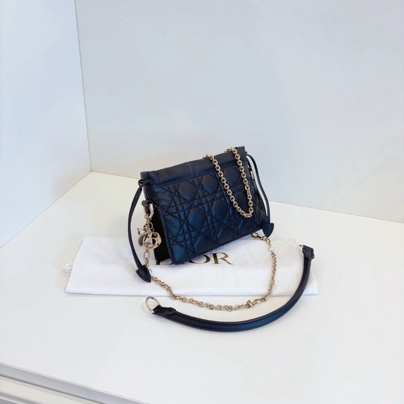 Dior 黑金Milly小福袋鏈條包 19*14  99新配件塵袋-3
