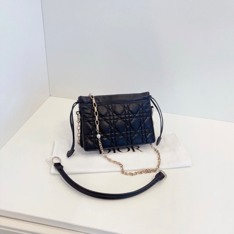 Dior 黑金Milly小福袋鏈條包 19*14  99新配件塵袋-5