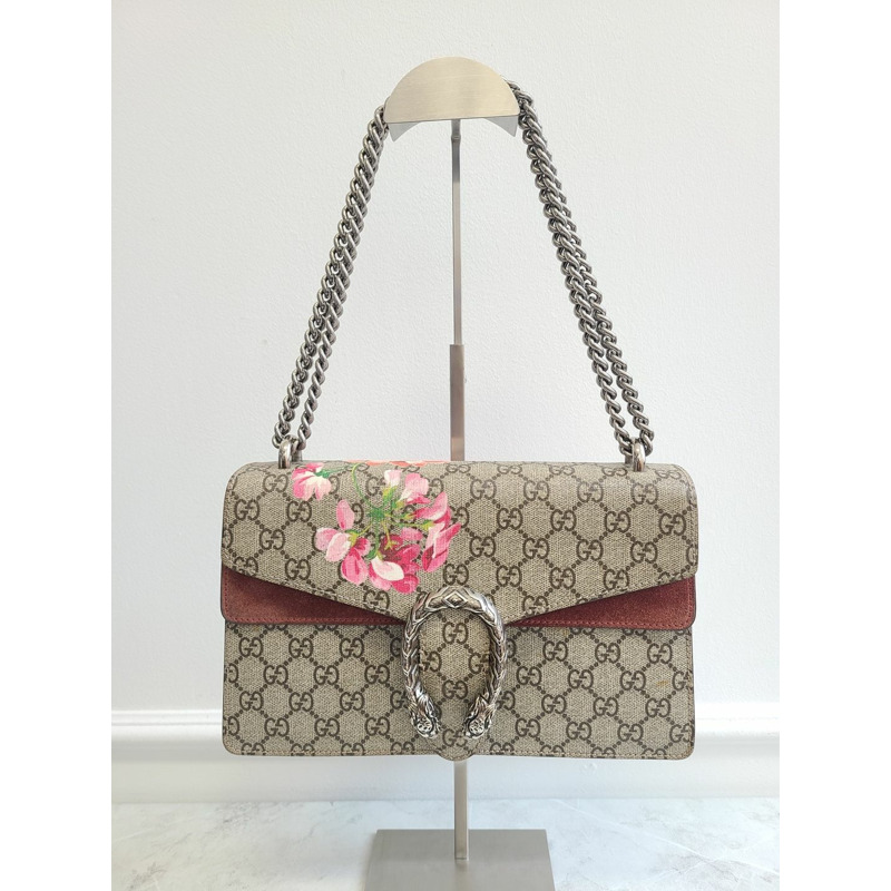 【包稅】GUCCI GG Supreme Flower Bloom Dionysus 鏈條單肩包（中）-0