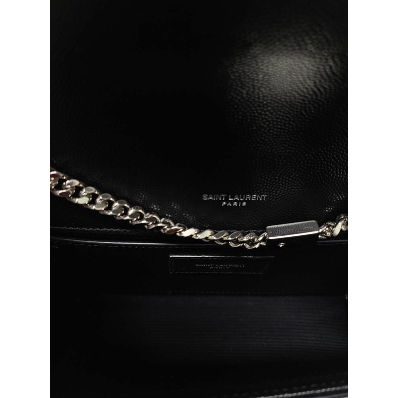 【包稅】SAINT LAURENT 黑色銀色 Grand de Poudre 皮革 Kate 小號包-5