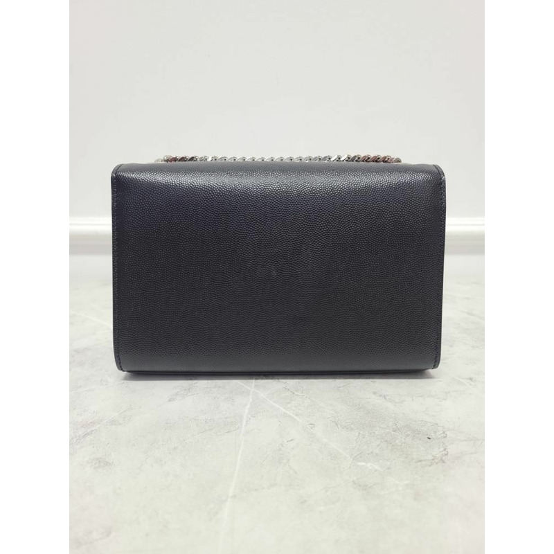 【包稅】SAINT LAURENT 黑色銀色 Grand de Poudre 皮革 Kate 小號包-6