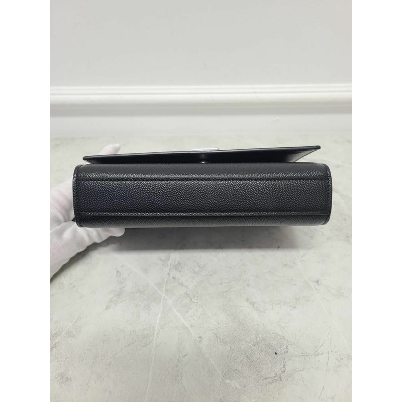 【包稅】SAINT LAURENT 黑色銀色 Grand de Poudre 皮革 Kate 小號包-7