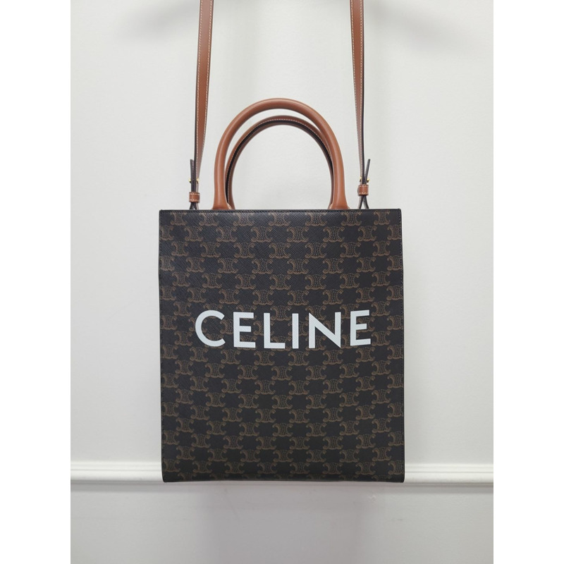 【包稅】CELINE Triomphe Canvas Vertical Cabas Bag Small-0