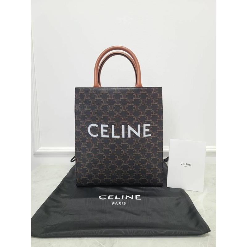 【包稅】CELINE Triomphe Canvas Vertical Cabas Bag Small-7