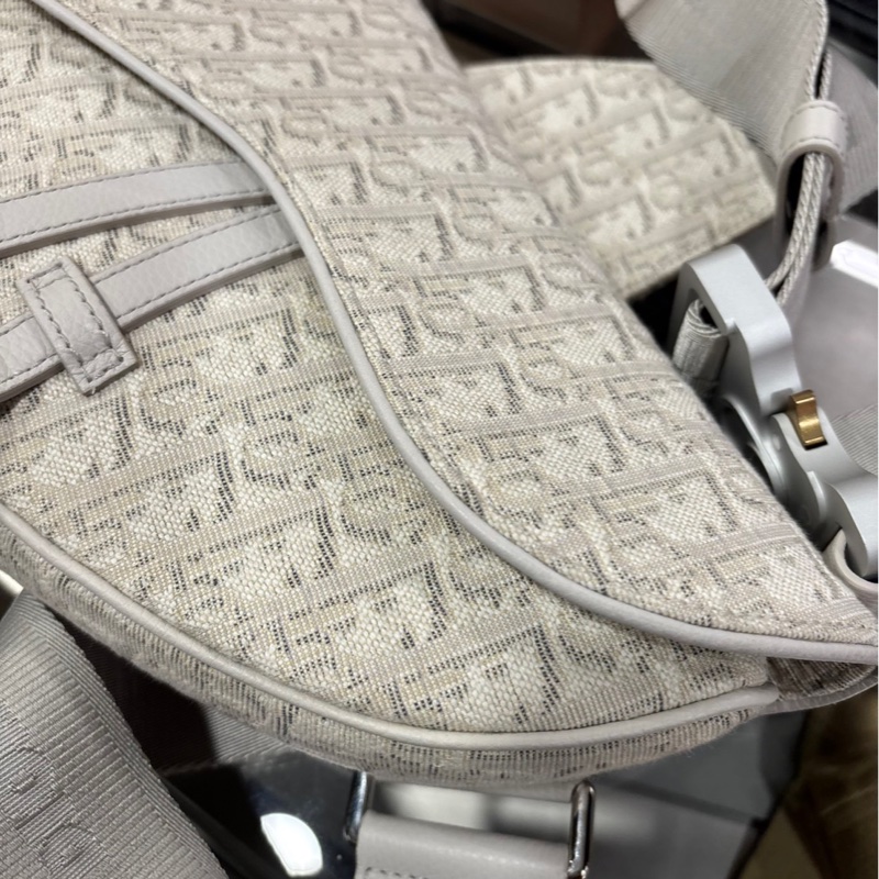 Dior Saddle Bag 白色刺繡老花 馬鞍包 大號-2