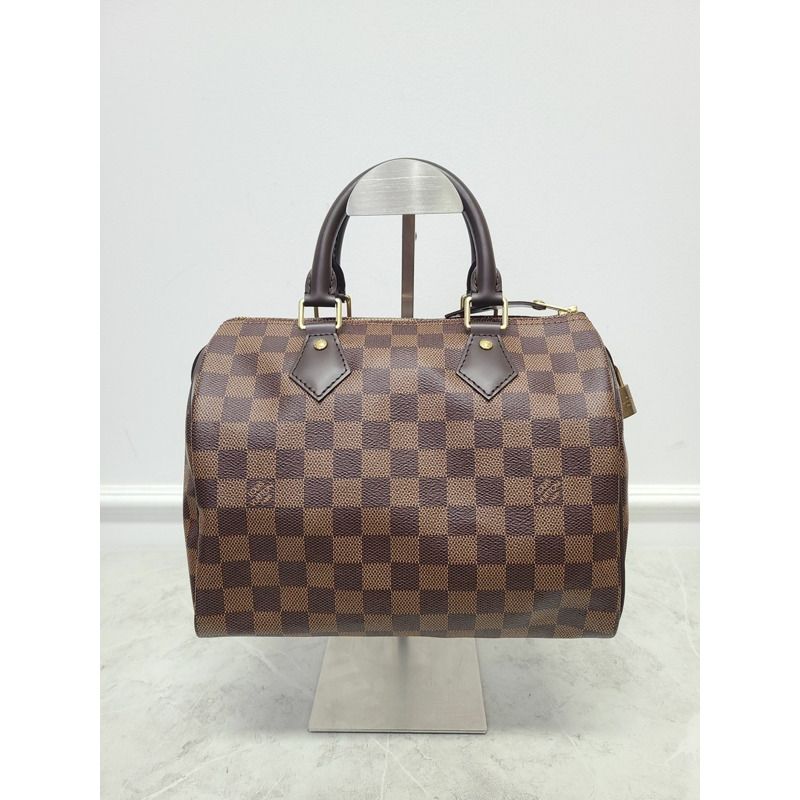 【包稅】LOUIS VUITTON Damier Ebene 帆布 Speedy 托特包-0