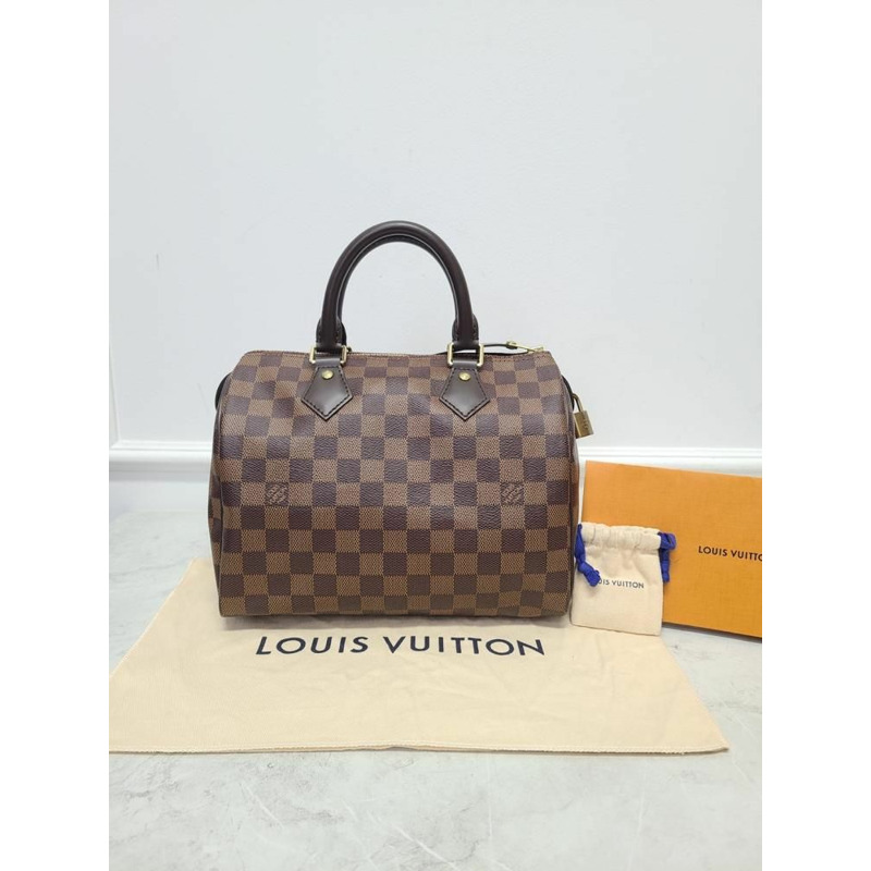 【包稅】LOUIS VUITTON Damier Ebene 帆布 Speedy 托特包-7