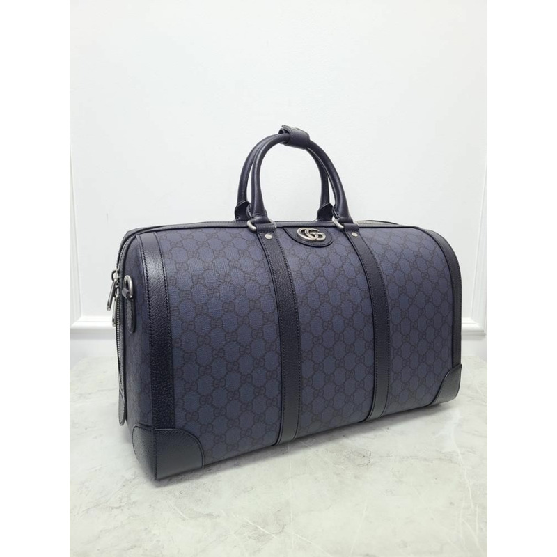 【包稅】GUCCI GG Supreme黑色藍色中型旅行包-2