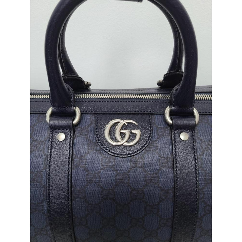 【包稅】GUCCI GG Supreme黑色藍色中型旅行包-3