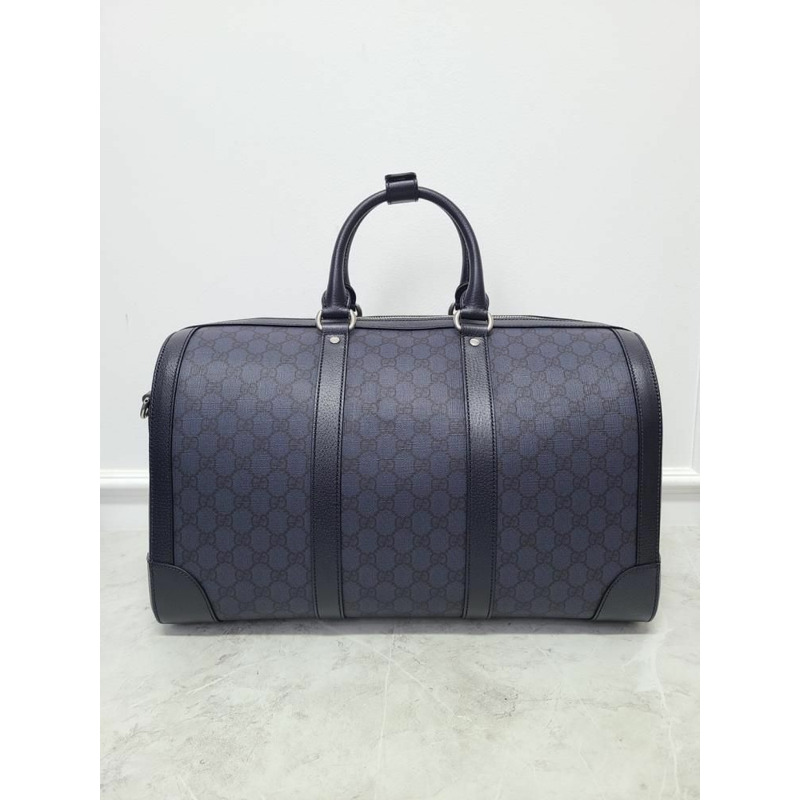 【包稅】GUCCI GG Supreme黑色藍色中型旅行包-6