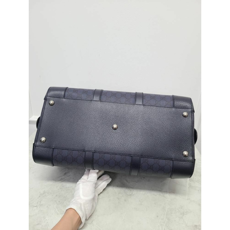 【包稅】GUCCI GG Supreme黑色藍色中型旅行包-7