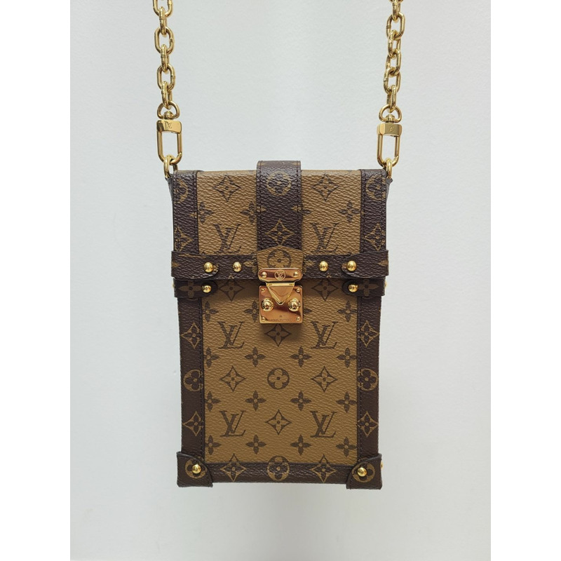 【包稅】LOUIS VUITTON 棕色 Pochette Trunk 垂直斜背包-0