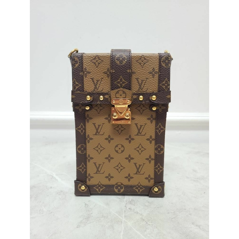 【包稅】LOUIS VUITTON 棕色 Pochette Trunk 垂直斜背包-1
