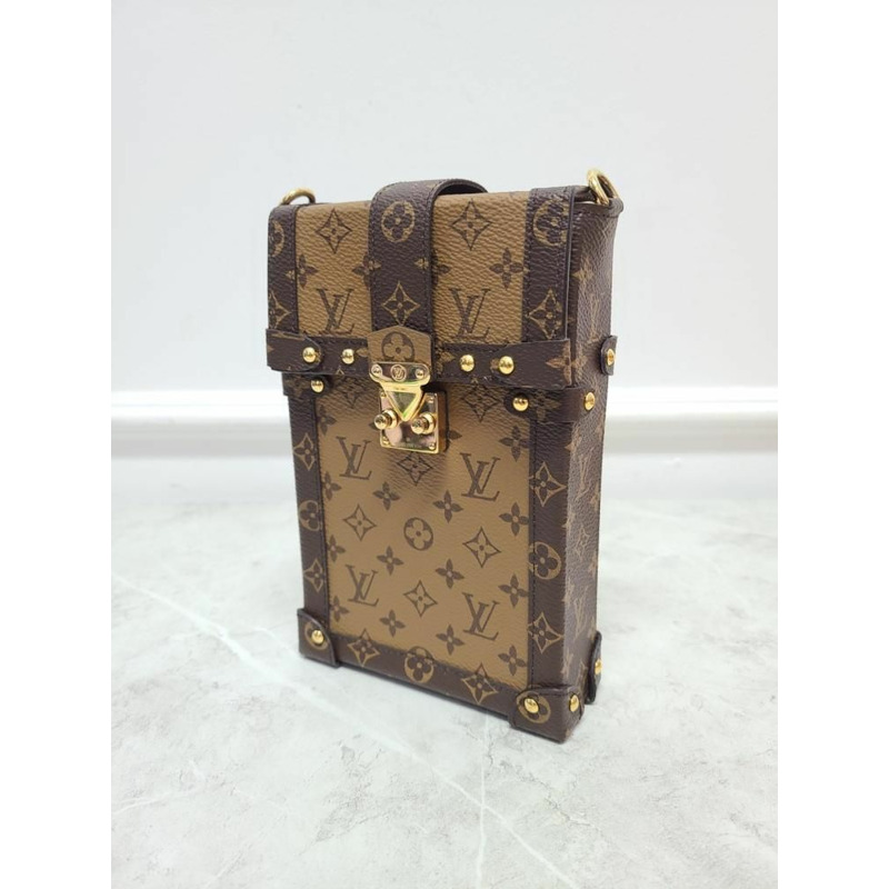 【包稅】LOUIS VUITTON 棕色 Pochette Trunk 垂直斜背包-2