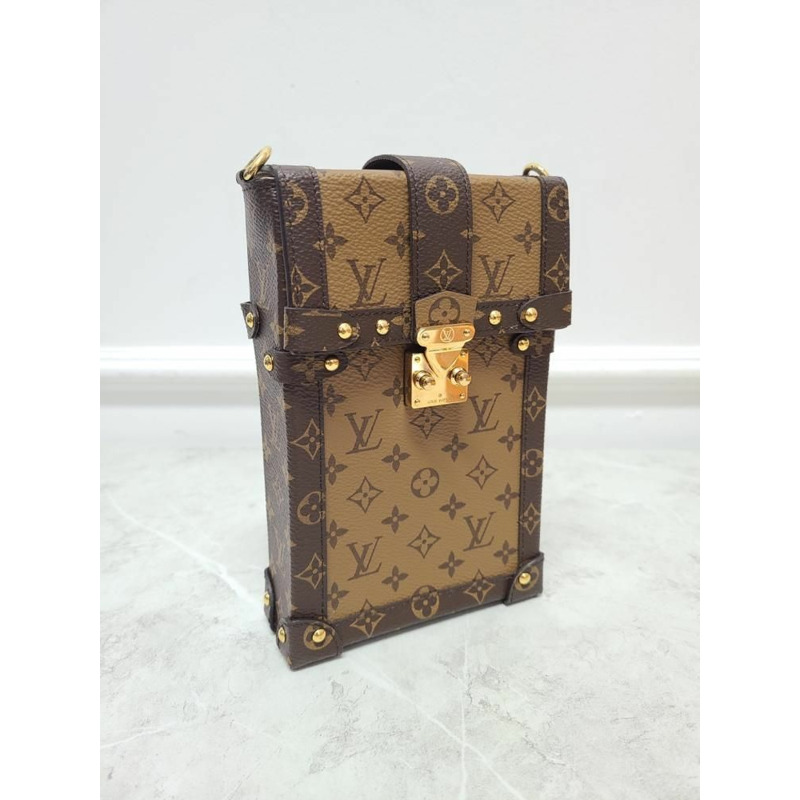 【包稅】LOUIS VUITTON 棕色 Pochette Trunk 垂直斜背包-3