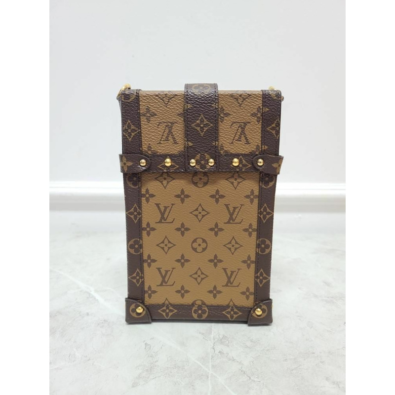 【包稅】LOUIS VUITTON 棕色 Pochette Trunk 垂直斜背包-5