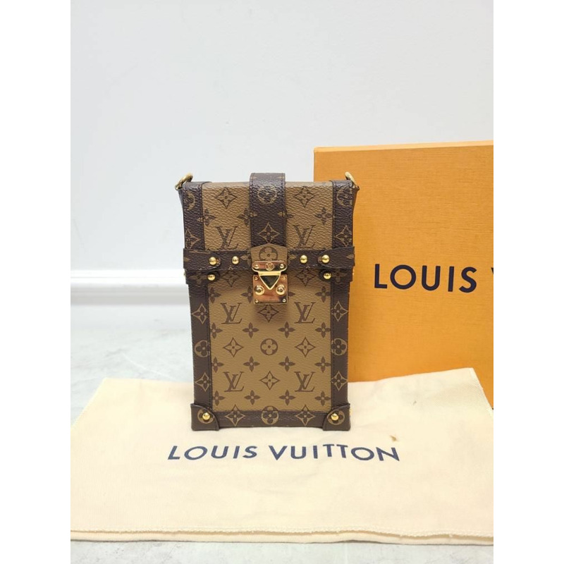 【包稅】LOUIS VUITTON 棕色 Pochette Trunk 垂直斜背包-7