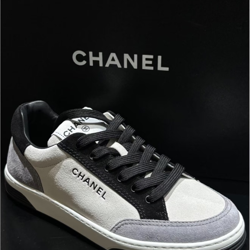 全新香奈兒黑灰色百搭板鞋35.5-2