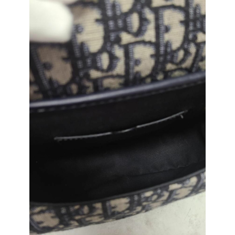 【包稅】DIOR 藍色斜紋提花 BOBBY 中型包-4