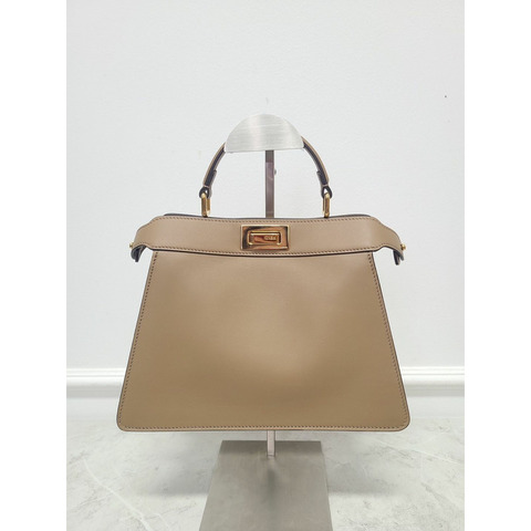 【包稅】FENDI Peekaboo 2023款小號菸草色單肩包