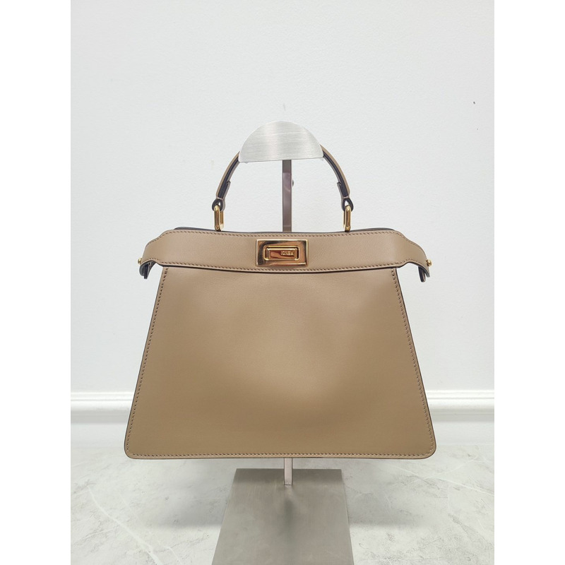 【包稅】FENDI Peekaboo 2023款小號菸草色單肩包-0