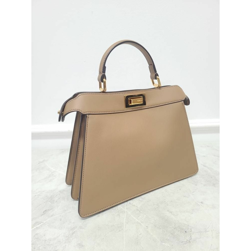 【包稅】FENDI Peekaboo 2023款小號菸草色單肩包-3