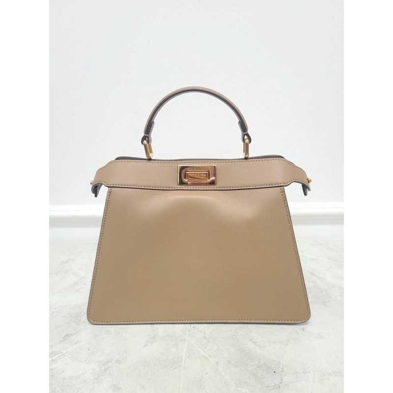 【包稅】FENDI Peekaboo 2023款小號菸草色單肩包-5