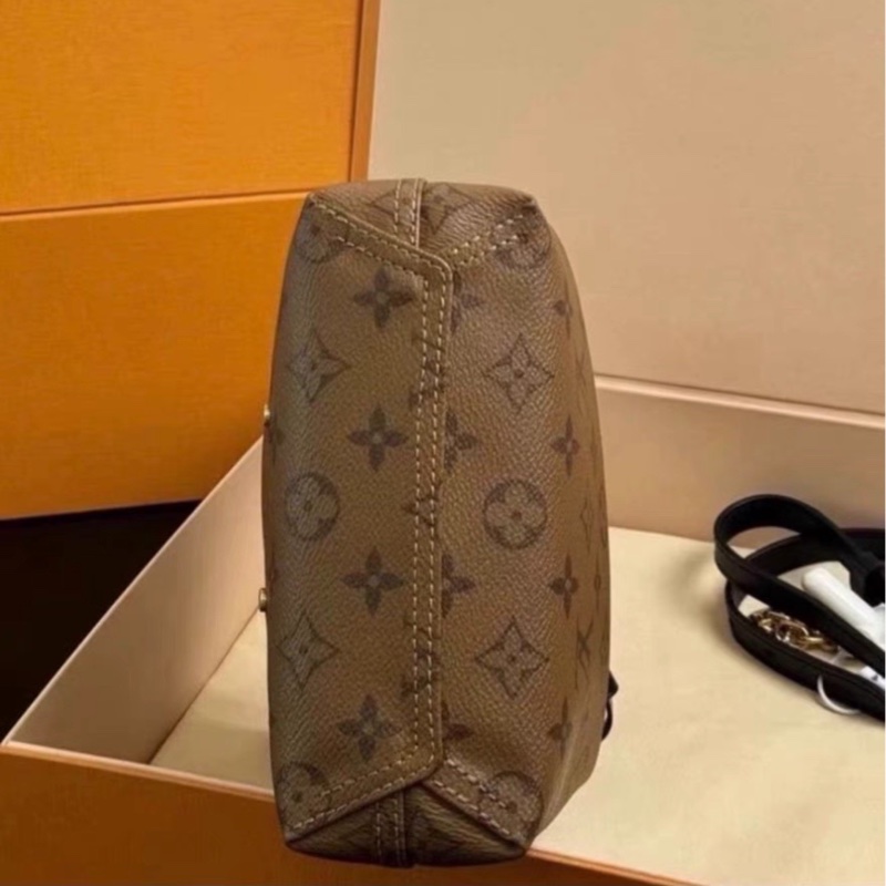 率性日常款🤩99新🈶購證💫Lv路易威登老花AtlantisBB菜籃子手提包-17