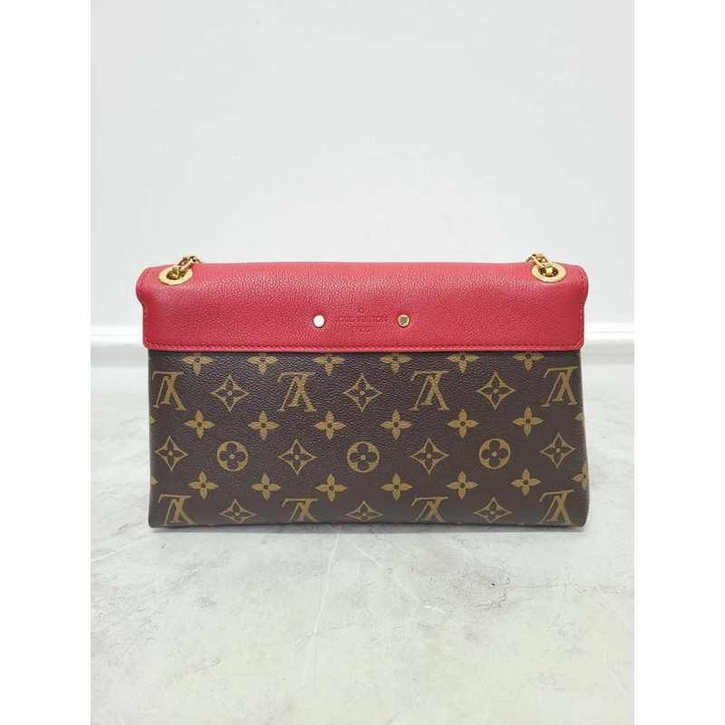 【包稅】LOUIS VUITTON 紅色Monogram帆布Palais鏈條單肩包-5