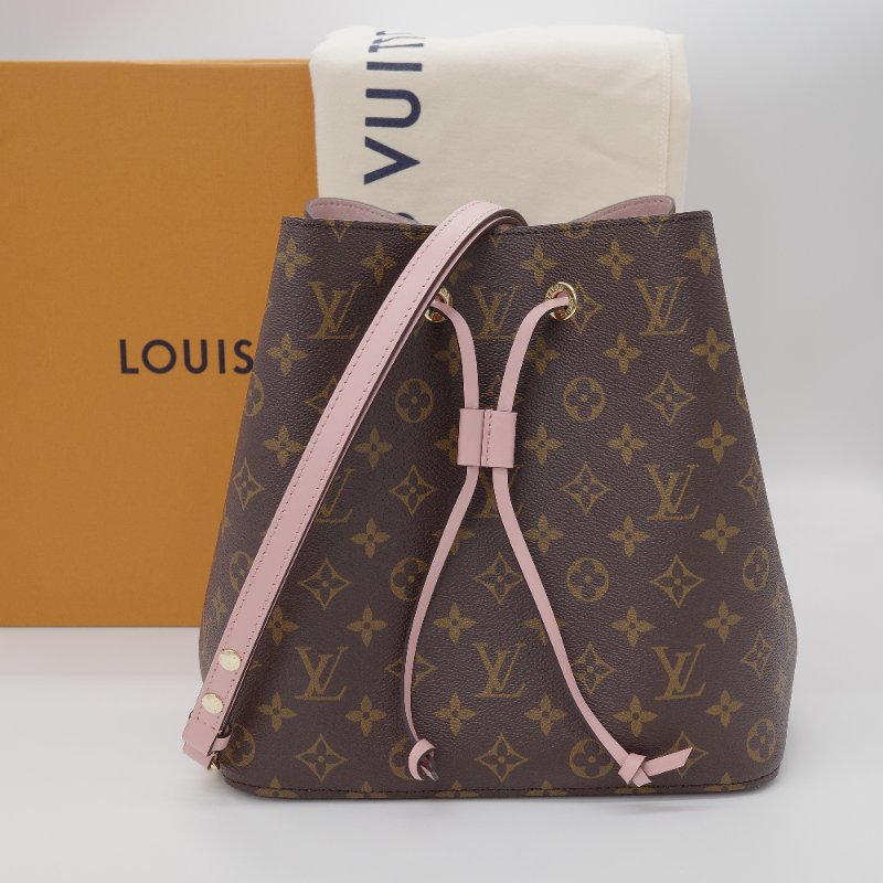 Louis Vuitton 路易威登 NéoNoé MM 老花 芭蕾粉色 帆布 牛皮 單肩包 水桶包-0